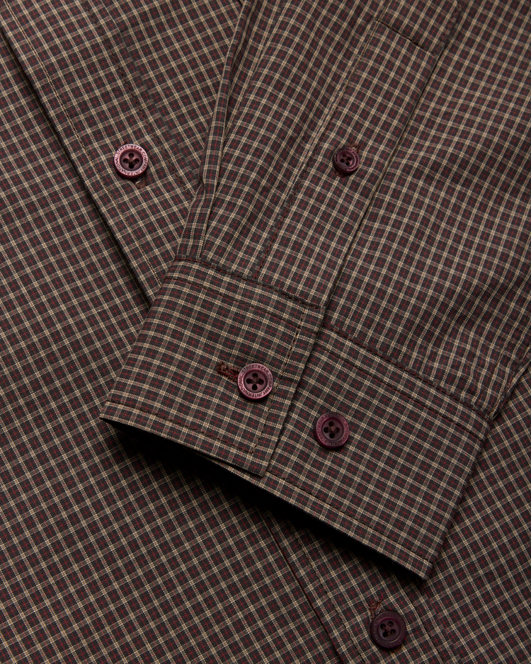 Woodbird Buzo Dau Check Shirt 'Brown / Red'