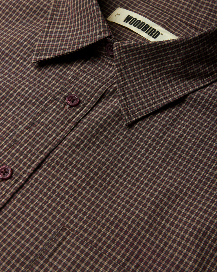 Woodbird Buzo Dau Check Shirt 'Brown / Red'