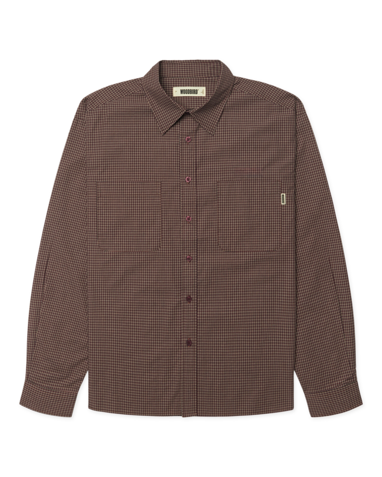 Woodbird Buzo Dau Check Shirt 'Brown / Red'