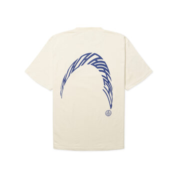 Woodbird Baine Warp T-Shirt 'Off White / Cobalt Blue'