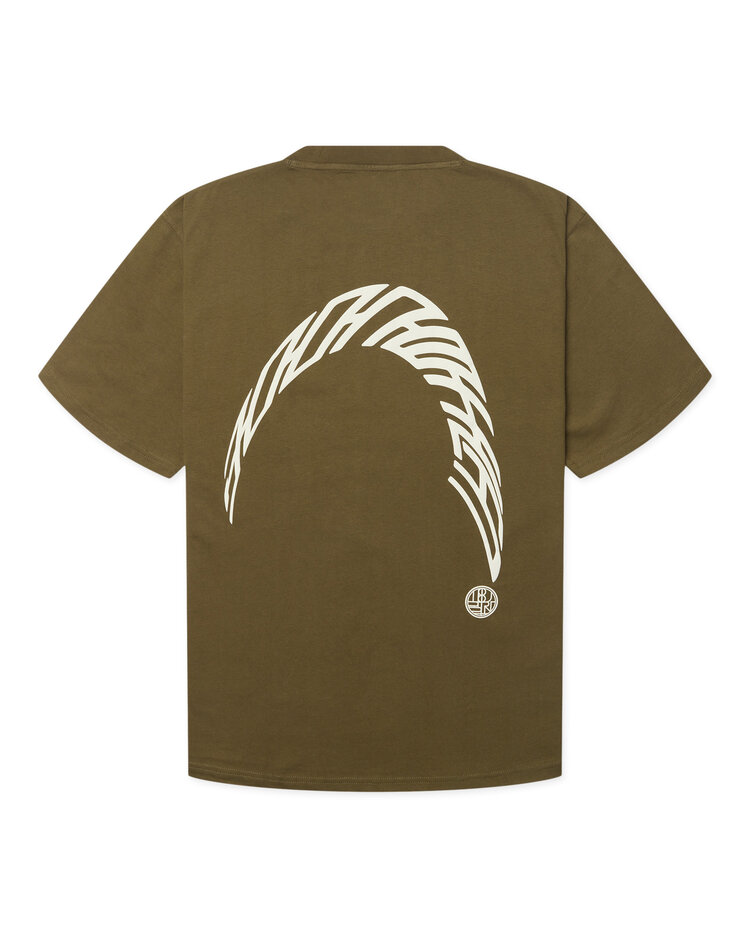 Woodbird Baine Warp T-Shirt 'Dark Olive'