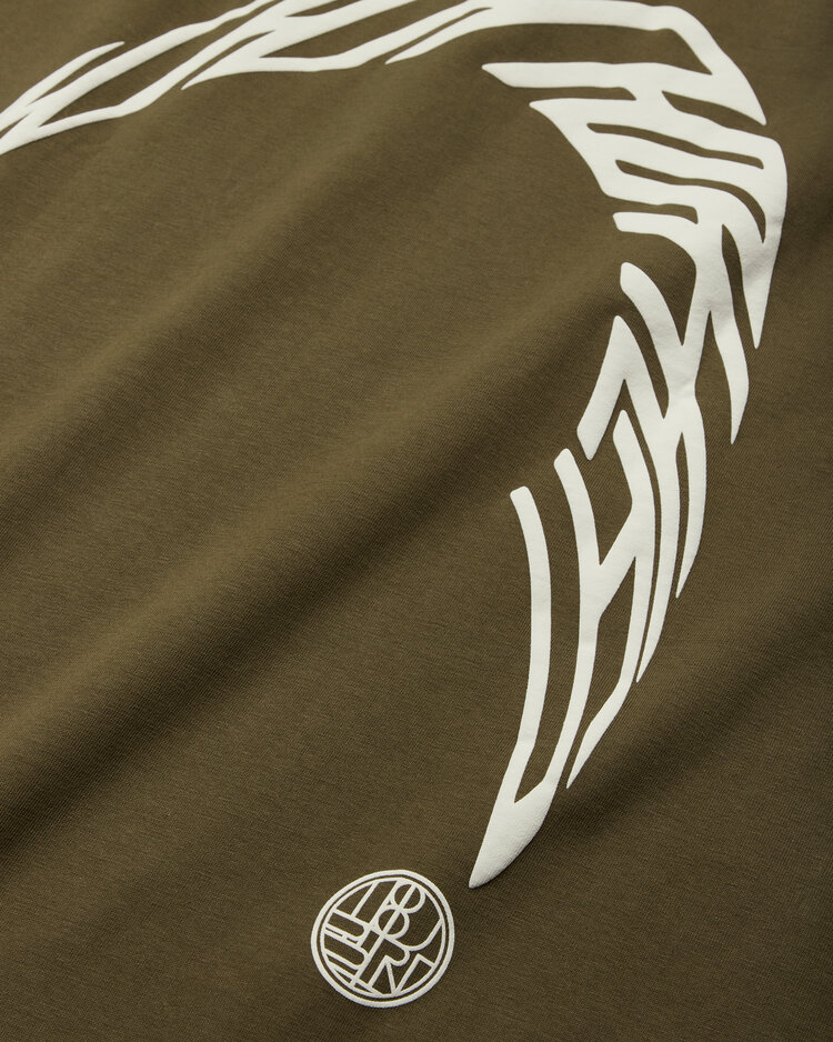 Woodbird Baine Warp T-Shirt 'Dark Olive'