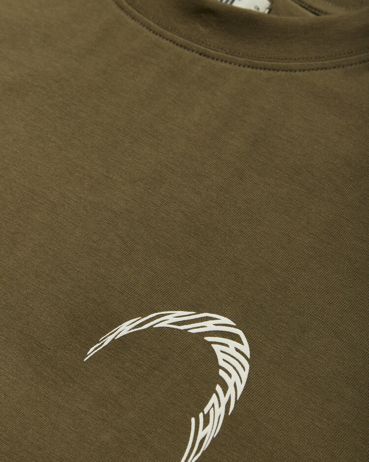 Woodbird Baine Warp T-Shirt 'Dark Olive'