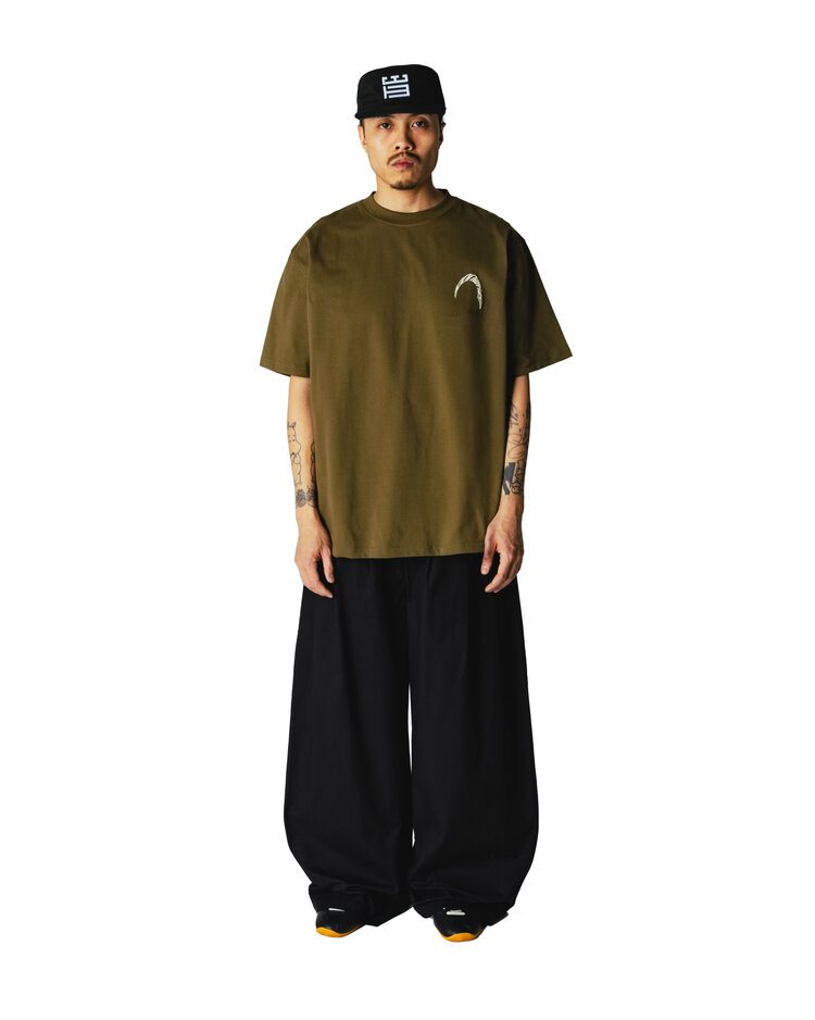 Woodbird Baine Warp T-Shirt 'Dark Olive'