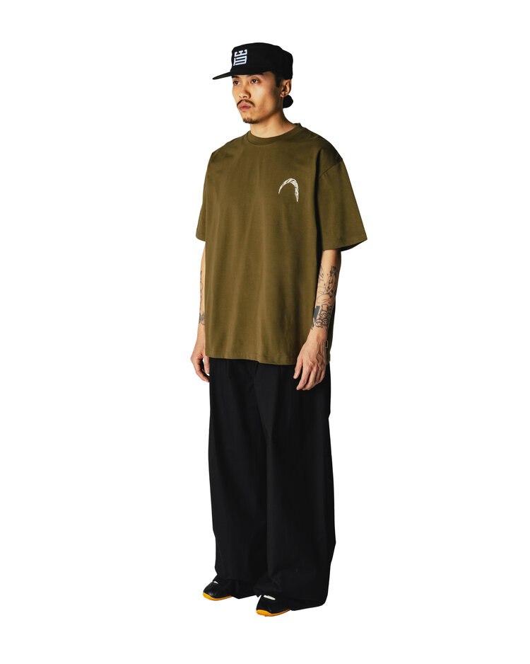 Woodbird Baine Warp T-Shirt 'Dark Olive'