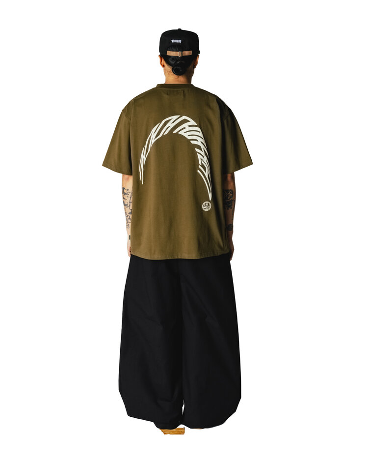 Woodbird Baine Warp T-Shirt 'Dark Olive'