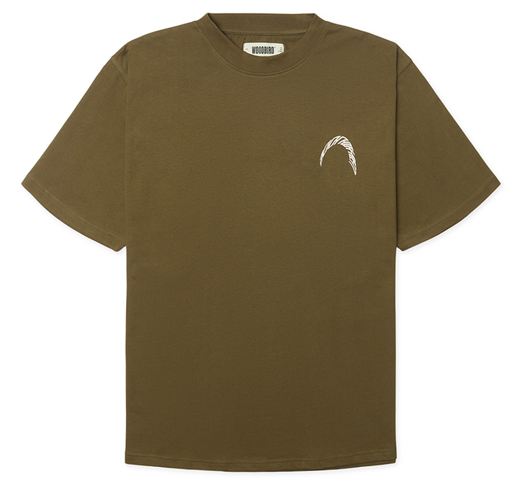 Woodbird Baine Warp T-Shirt 'Dark Olive'