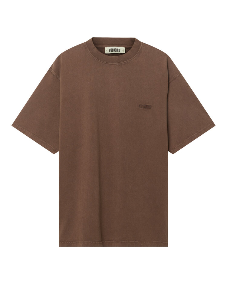 Woodbird Baine Washed T-Shirt 'Washed Brown'