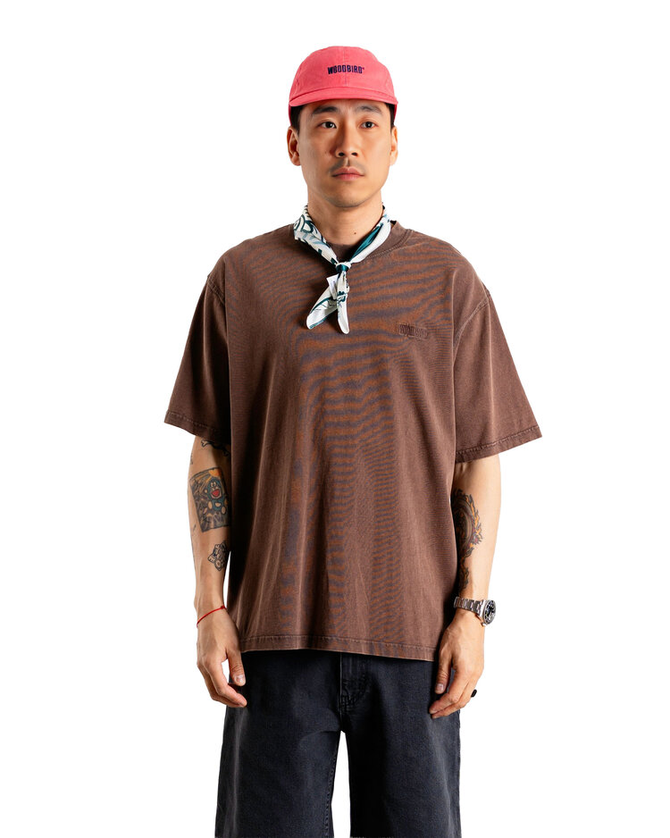 Woodbird Baine Washed T-Shirt 'Washed Brown'