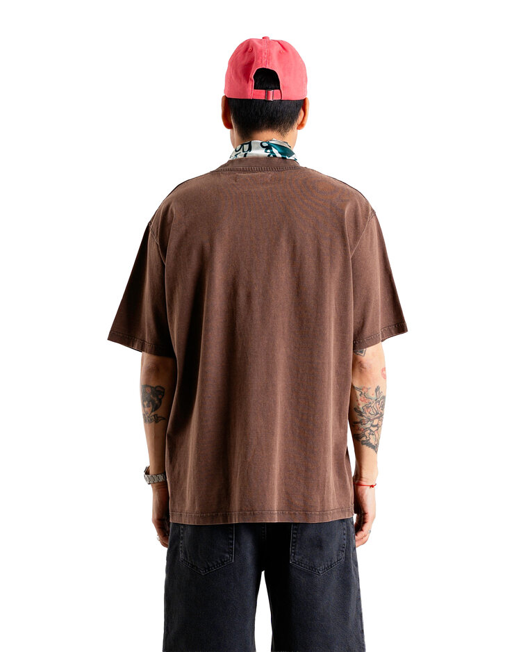 Woodbird Baine Washed T-Shirt 'Washed Brown'