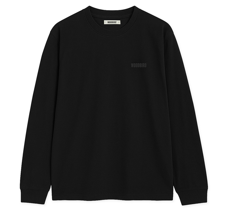 Woodbird Baine LS T-shirt 'Black'