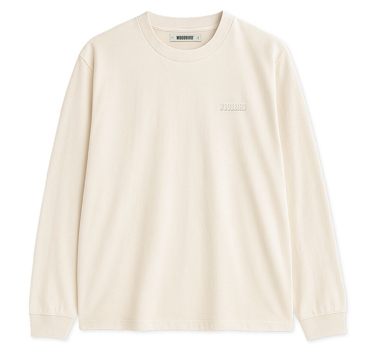 Woodbird Baine LS T-shirt 'Off White'