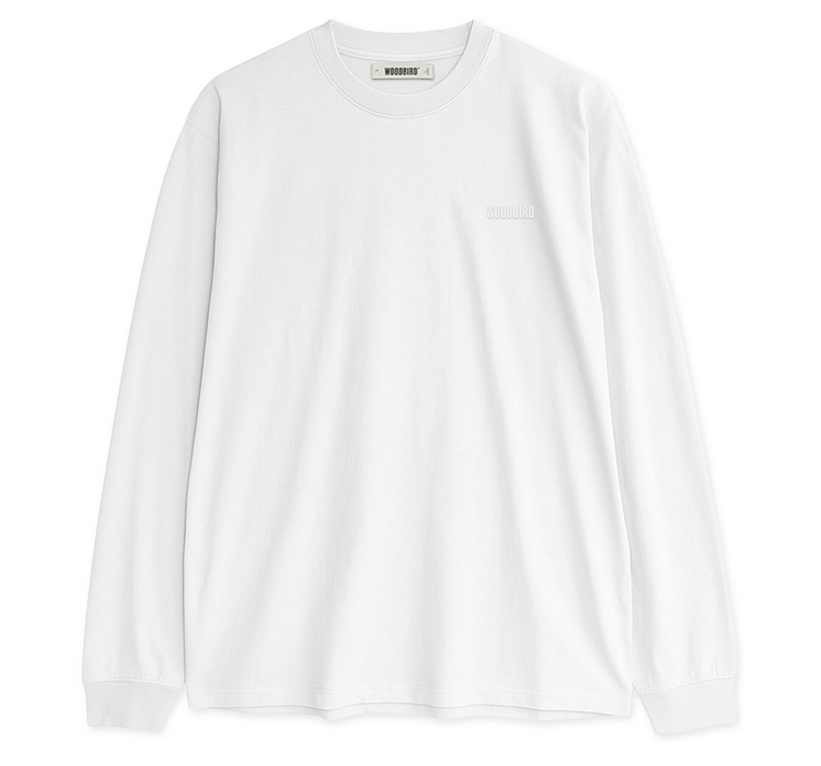Woodbird Baine LS T-shirt 'White'