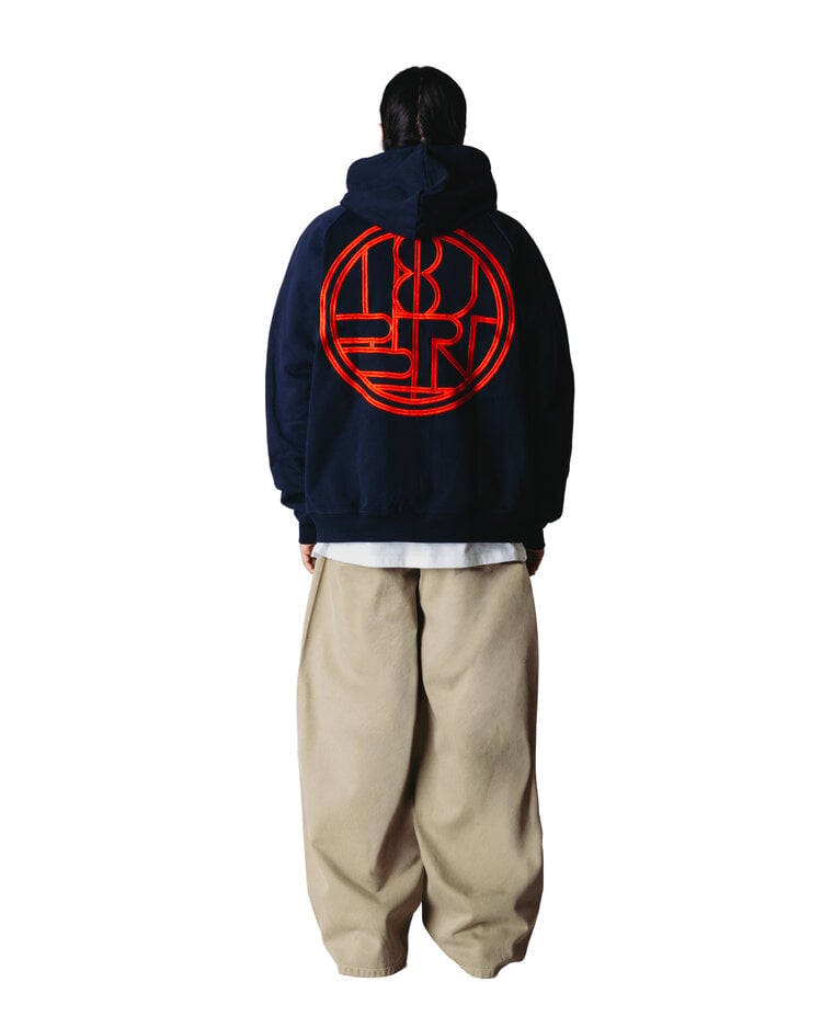 Woodbird Paw Emblem Zip Hoodie 'Dark Navy'