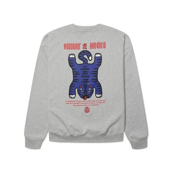 Woodbird Duke Tiger Crew 'Grey Melange'