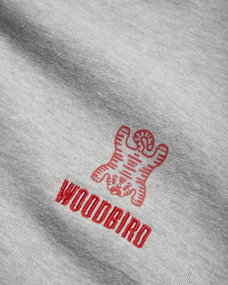 Woodbird Duke Tiger Crew 'Grey Melange'
