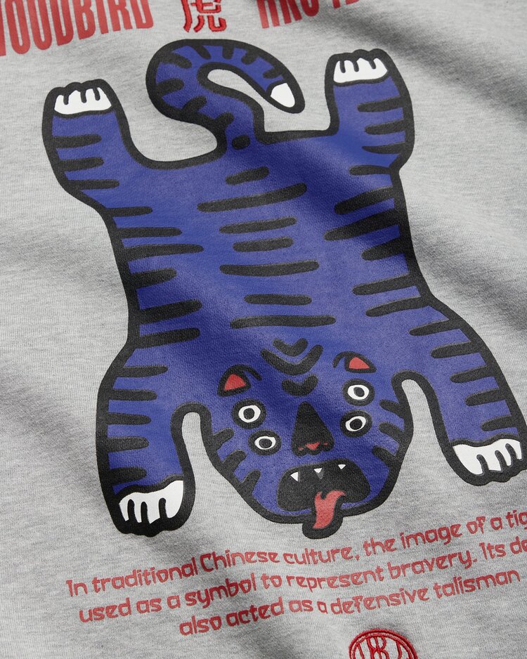 Woodbird Duke Tiger Crew 'Grey Melange'