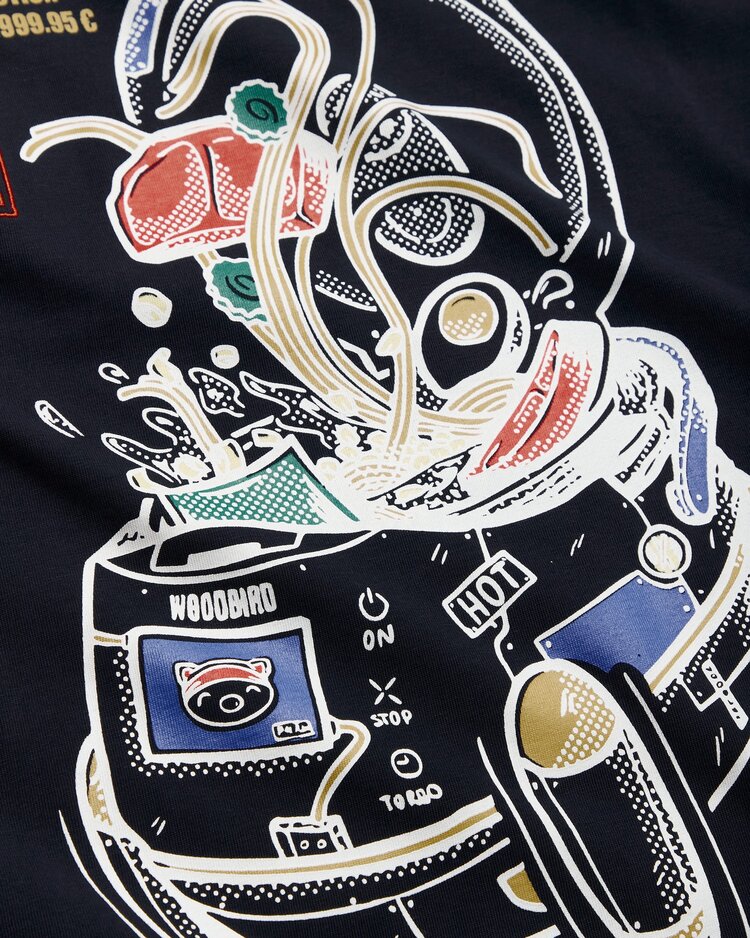 Woodbird Baine Cook T-Shirt 'Dark Navy'