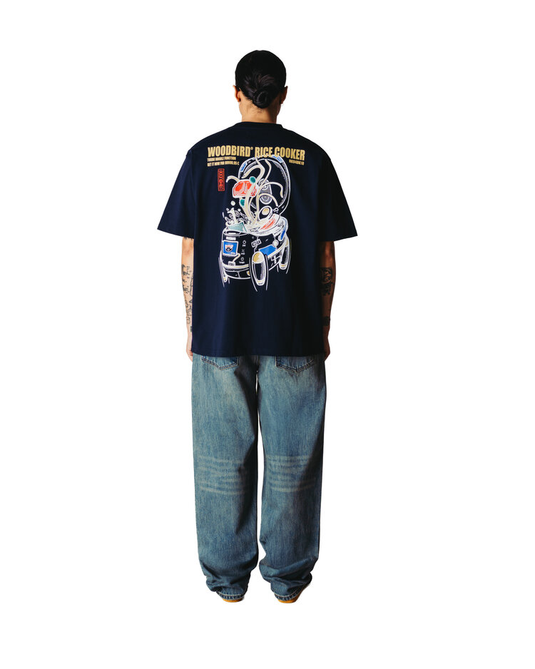 Woodbird Baine Cook T-Shirt 'Dark Navy'