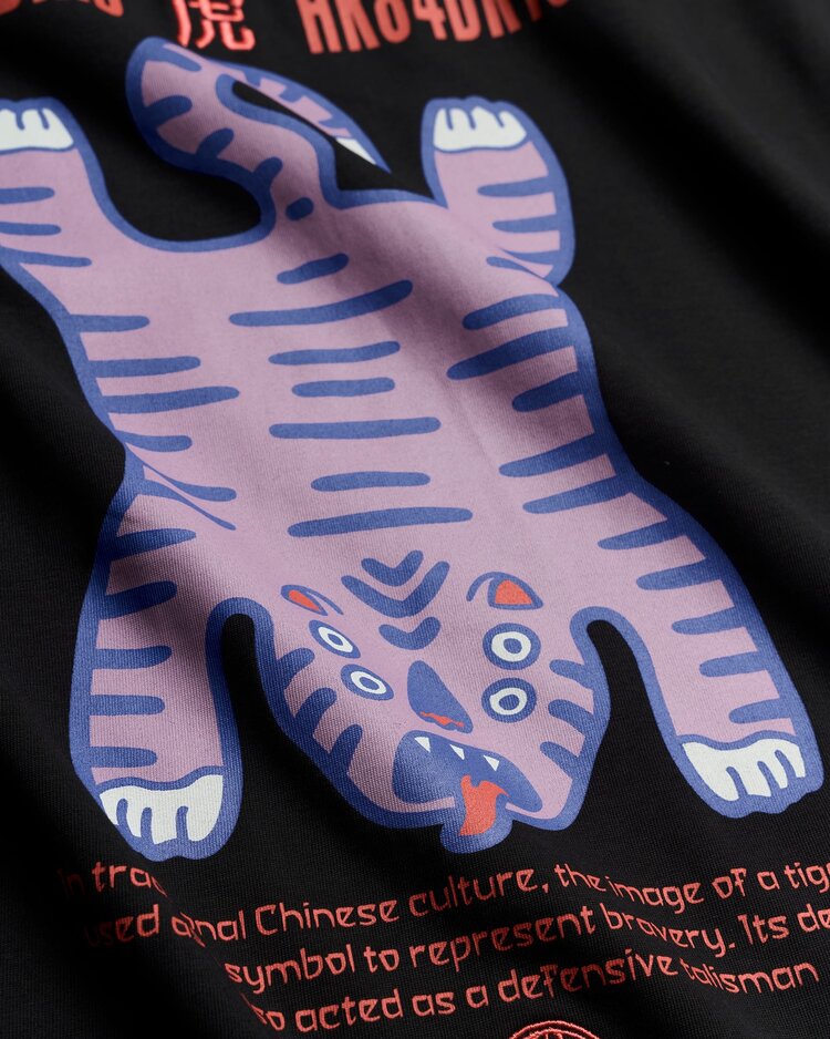 Woodbird Baine Tiger T-Shirt 'Black'