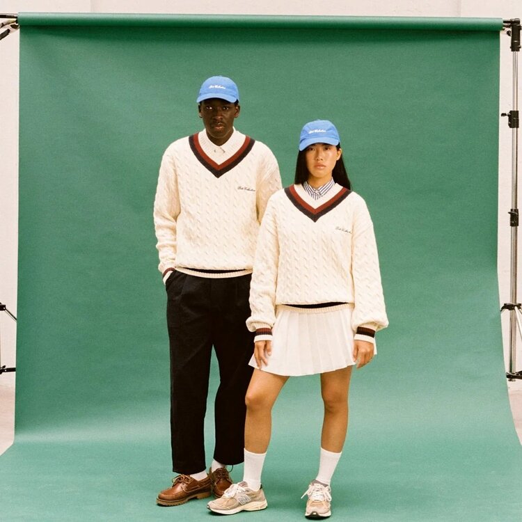 Dito Collective Classic Cable Knit V-Neck 'Off White'