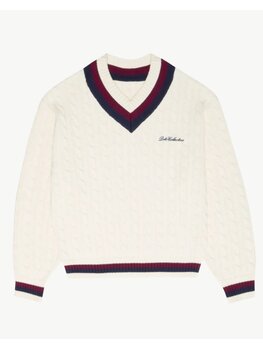 Dito Collective Classic Cable Knit V-Neck 'Off White'