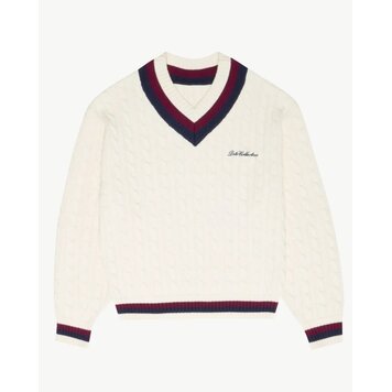 Dito Collective Classic Cable Knit V-Neck 'Off White'