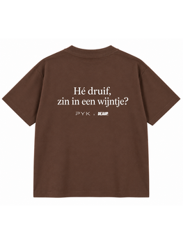 DEAUP T-shirt 'Bruin' He Druif Pyk x DEAUP