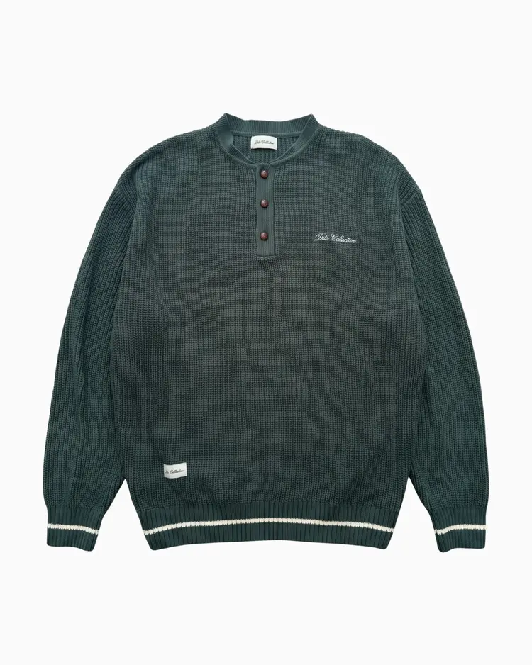 Dito Collective Mao Collar Knit 'Green'
