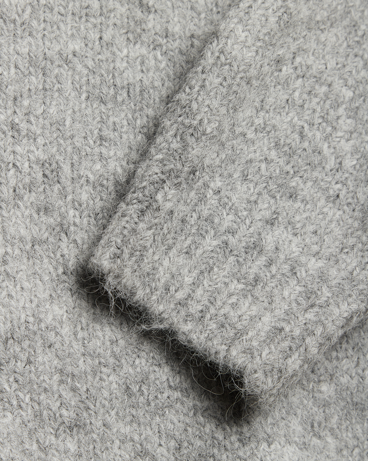 Woodbird Kurt Mohairy Crewneck 'Dark Grey Melange'