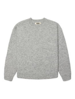 Woodbird Kurt Mohairy Crewneck 'Dark Grey Melange'