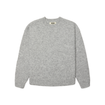 Woodbird Kurt Mohairy Crewneck 'Dark Grey Melange'