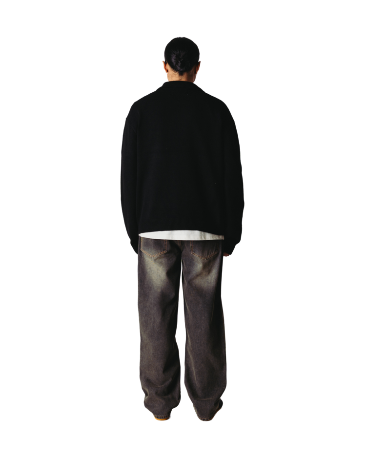 Woodbird Kang 1/2 Zip Polo 'Black'