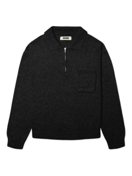 Woodbird Kang 1/2 Zip Polo 'Black'
