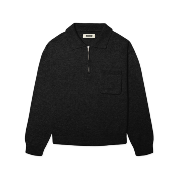 Woodbird Kang 1/2 Zip Polo 'Black'
