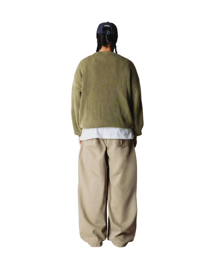 Woodbird Sake Washed Crew 'Dark Olive'