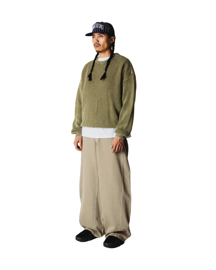 Woodbird Sake Washed Crew 'Dark Olive'