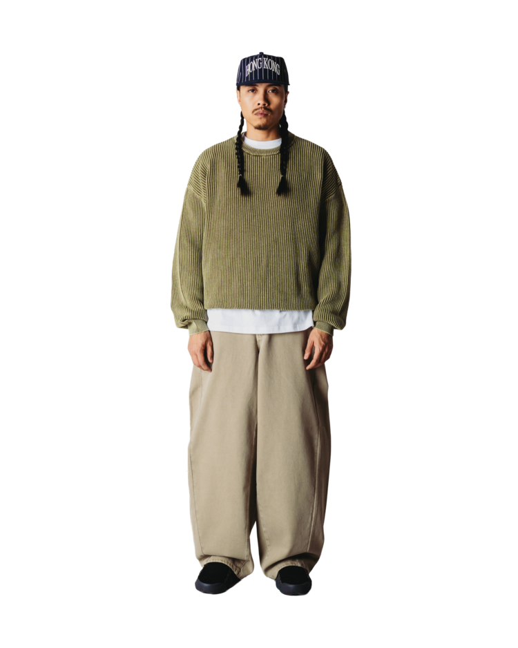 Woodbird Sake Washed Crew 'Dark Olive'