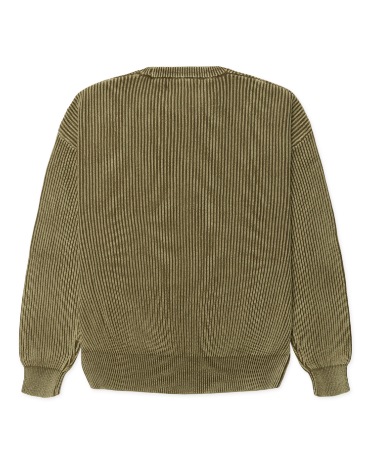 Woodbird Sake Washed Crew 'Dark Olive'