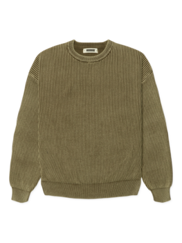 Woodbird Sake Washed Crew 'Dark Olive'