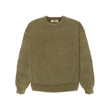 Woodbird Sake Washed Crew 'Dark Olive'