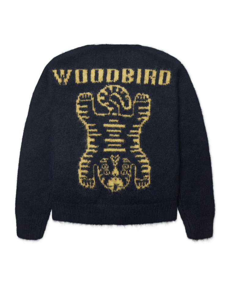 Woodbird Koon Zip Tiger Cardigan 'Navy'