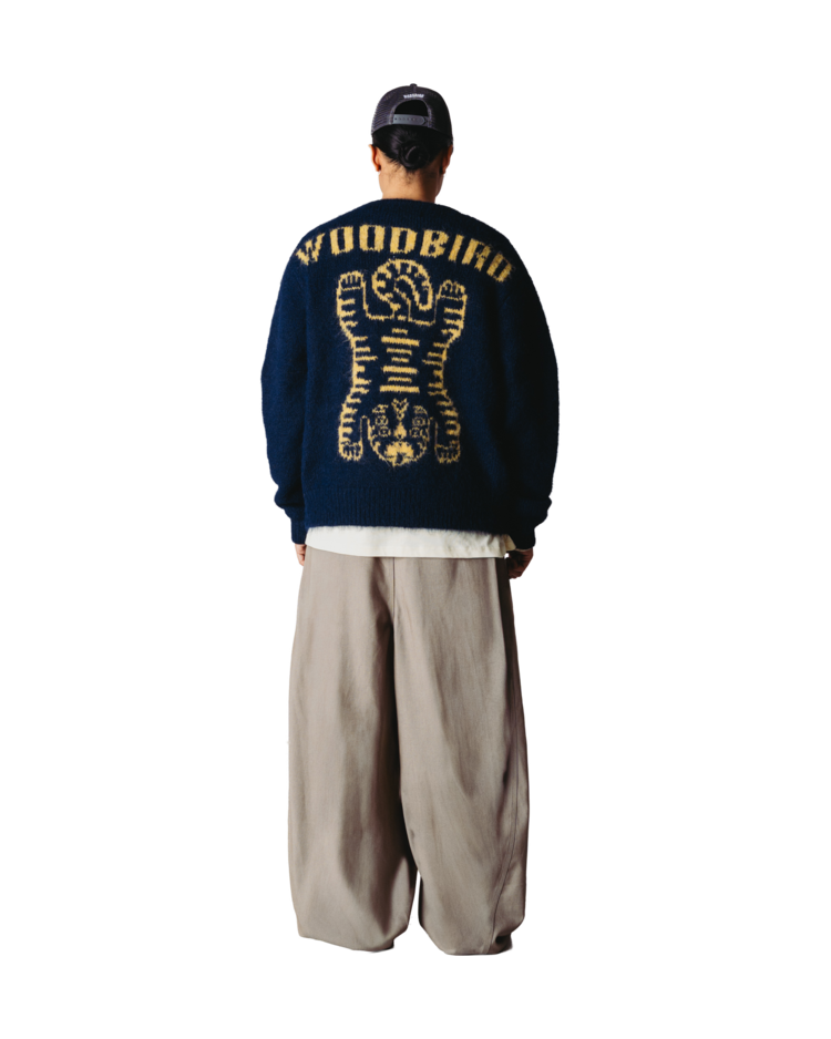 Woodbird Koon Zip Tiger Cardigan 'Navy'