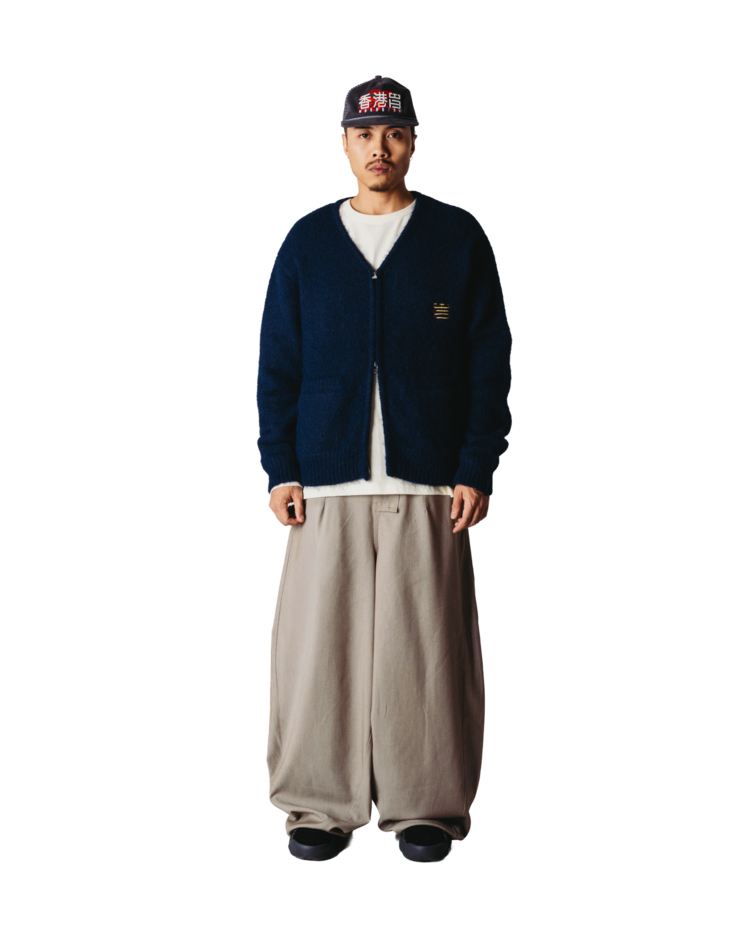 Woodbird Koon Zip Tiger Cardigan 'Navy'