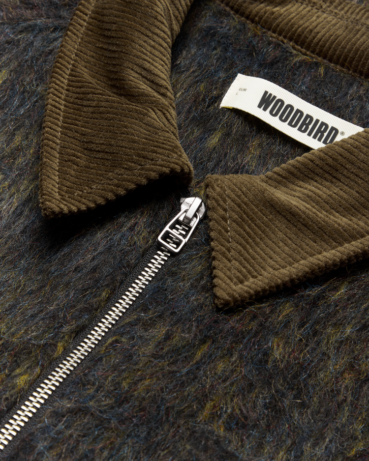 Woodbird Blade Hairy Zip Jacket  'Dark Olive'