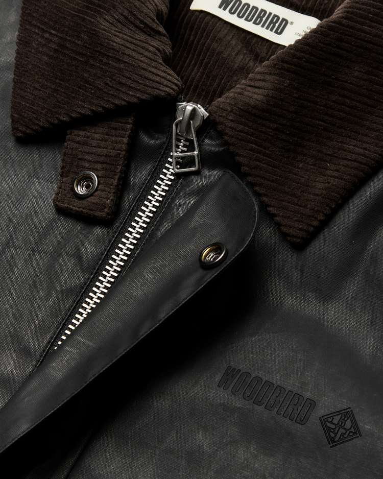 Woodbird Ping Waxed Short Jacket 'Black'