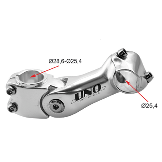 KALLOY UNO UNO -10°/40° Bicycle Handlebar Stem Adjustable Grade - 110mm Silver