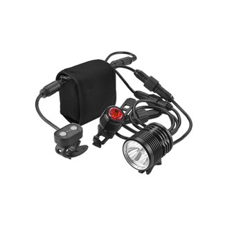 V BIKE V BIKE Bicycle Led Light Set 3000Lm Front + 50Lm Rear Ext. Rechargeable Battery