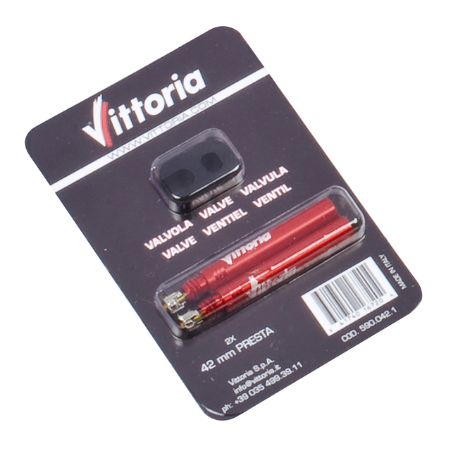 VITTORIA VITTORIA Tubeless presta valve set 44mm. Alloy, black