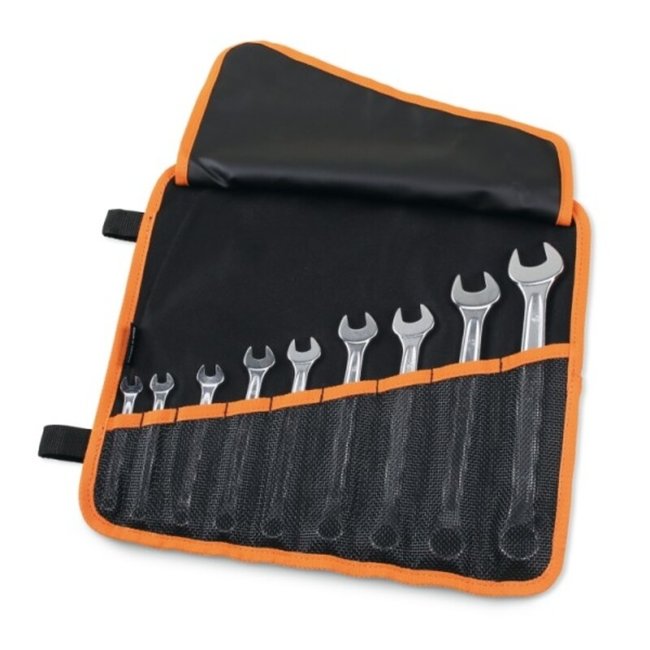 BETA BETA Set of 9 combination wrenches in roll-up wallet made of durable polyester